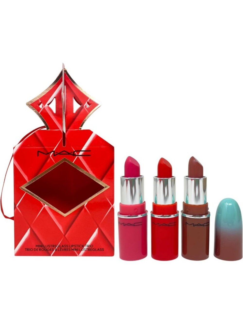 Holiday Exclusive Mini Lustreglass Lipstick Trio - Brights for Festive Glam